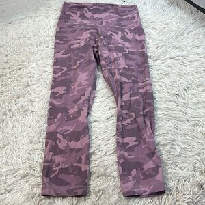 Lululemon Align Crop *21" Incognito Camo Pink Taupe Multi